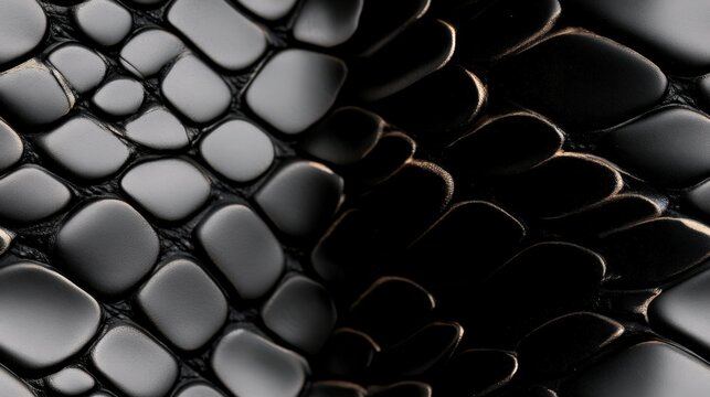 Black Mamba snakeskin animal pattern, seamless, tileable.