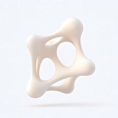 Fototapeta premium White Organic metaball shape 3d illustration isolated on white background 