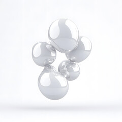 White Organic metaball shape 3d illustration isolated on white background
