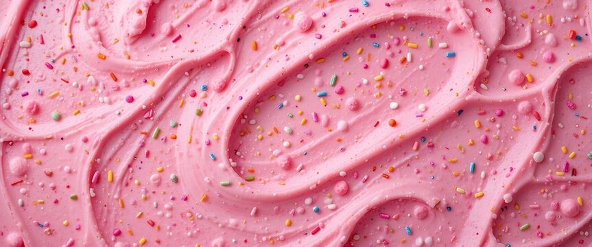 Pink Frosting with Sprinkles Texture Background