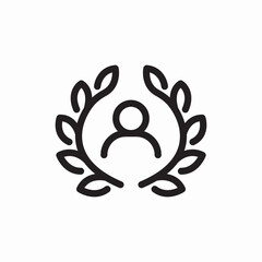 Achievement winner laurel icon vector sign