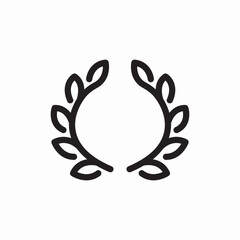 Winner laurel wreath icon vector sign