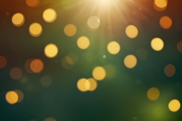 Obraz premium Natural background blurring warm colors and bright sun light. Bokeh or Christmas background Green Generative AI