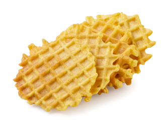Waffles cookies on white background. Isolated