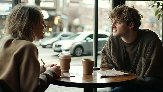 Argument Between Friends in Coffee Shop Confession Scene