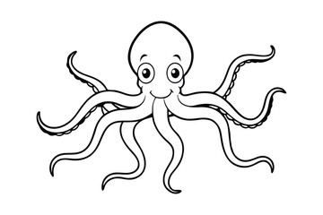 Flapjack Octopus line art vector illustration1.eps