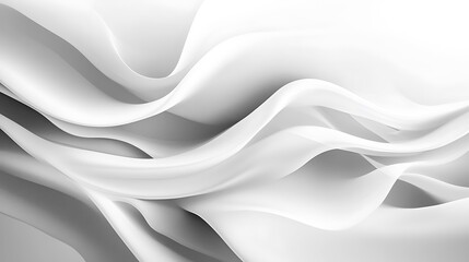 Obraz premium Abstract White Draped Fabric Waves Design