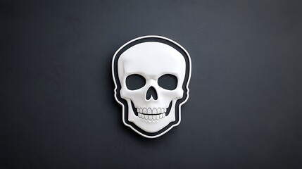White Three Dimensional Rendered Skull on Dark Textured Background