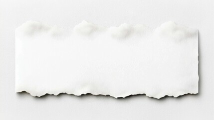 White Torn Paper with Soft Edges on Smooth Light Background