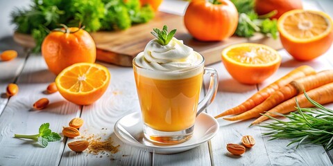 Carrot Milk Orange Whipped Cream Dreamy Drink