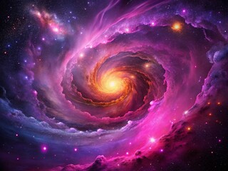 Obraz premium Dark Pink & Purple Galaxy Nebula: Cosmic Dust and Stellar Clouds Background
