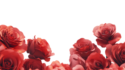 Pink Rose Petal Border with a Romantic Floral Theme with transparent PNG background