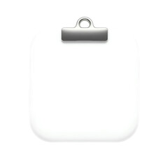 minimalist white clipboard with metal clip, simple and modern writing board for work and organization, high quality png isolated on transparent background