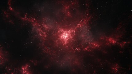 Naklejka premium Crimson Nebula Cosmic Cloud Space Dust Stellar Red