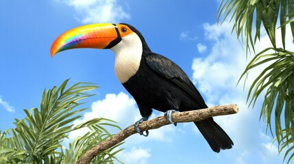 Obraz premium Rainbow Toucan in Tropical Paradise