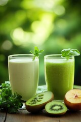 Green Smoothies with Kiwi