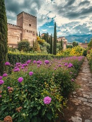 Purple Flowers at Castle Gate