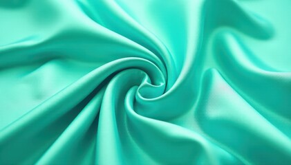Obraz premium Luxurious light cyan green silk cotton blend fabric, smooth, detail, luxury