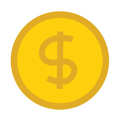 Dollar coin money vector illustration, coins clip art, gold coin clip art, golden coin icon flat design, clip art coins,
