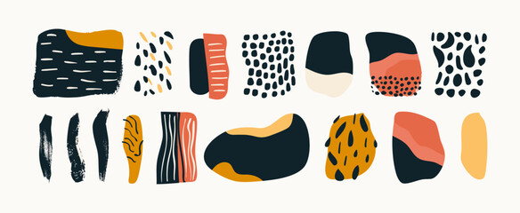 Set of abstract organic shape. hand drawn doodle art. vector blob