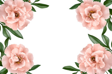 Modern Floral Border of Soft Pink Carnations - Ideal for Wedding Invitations and Greeting Cards