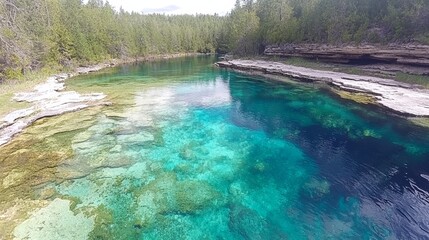 Crystal Clear Spring Water in Forest Setting