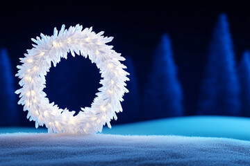 Radiant Glowing Wreath with Sparkling Ice - Ideal for Holiday Season and Celebration Events