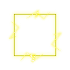 Yellow Neon Glow Transparent Frame Design