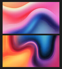 set of abstract gradient noisy backgrounds for cover art, website banner, social media post, interior design