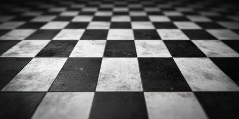 Naklejka premium Black and White Checkered Floor