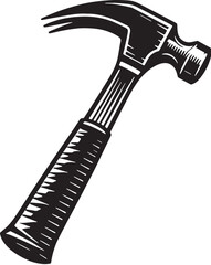 Black Claw Hammer Silhouette Vector, High Quality Illustration on White Background