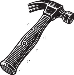 Obraz premium Black Claw Hammer Silhouette Vector, High Quality Illustration on White Background