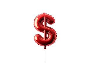 Red Balloon Shaped Like Dollar Sign for Celebration