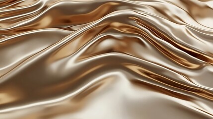 Fototapeta premium Abstract Draped Gold Fabric Soft Waves Texture