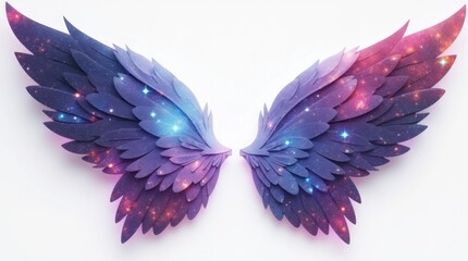 Obraz premium Cosmic Wings Glowing Faintly on a Bright Canvas