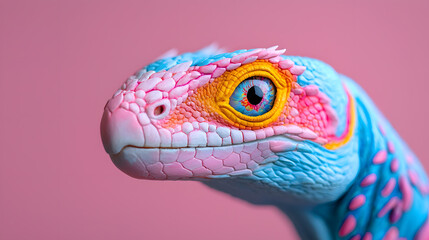 Obraz premium Fantasy Colorful bird head in the style of photorealistic fantasies