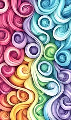 Colorful swirling abstract background, ideal for vibrant digital art or design projects