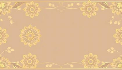 Elegant Golden Floral Frame Design Background