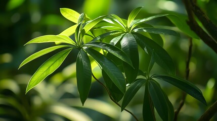 Obraz premium close up of green leaves