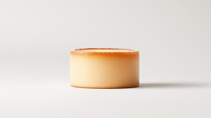 Creamy dessert with smooth surface and golden caramelized edges,