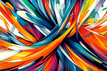 Clean vector of an abstract art piece with bold lines and vibrant colors. Vector illustrations concept
