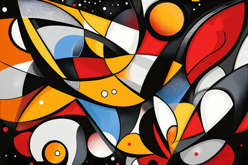 Clean vector of an abstract art piece with bold lines and vibrant colors. Vector illustrations concept
