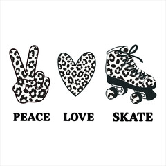 Roller skate T-shirt Design Vector, Roller skates clipart Design, Inline skating illustration
