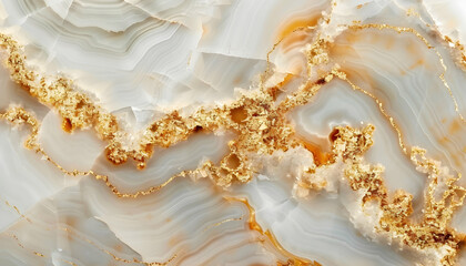 Elegant White and Gold Marble Abstract Background Illustration