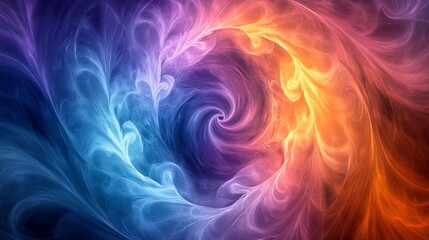 Fototapeta premium Abstract background with swirling vibrant colors blending seamlessly in shades of blue, purple, and orange 