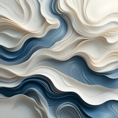 Obraz premium Gentle Waves in Soft Blue