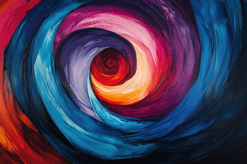 Fototapeta premium Colorful swirl painting: vibrant hues blend together in dynamic spirals, creating a mesmerizing and abstract composition.