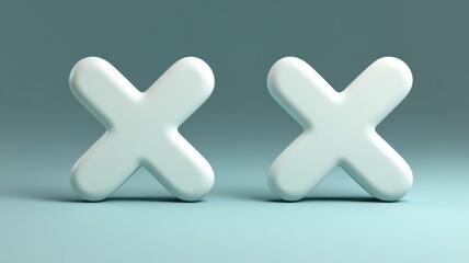 Obraz premium Minimalist tick and cross symbols in matte finish studio setting graphic design calm environment abstract concept