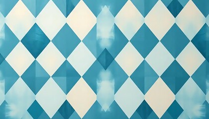 Abstract Blue and White Diamond Pattern Background