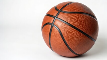 Orange Basketball on White Background